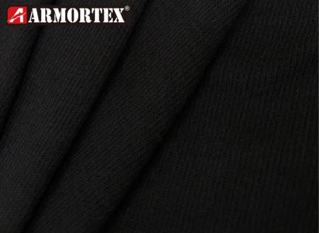Tissu tricoté noir en modacrylique et coton Nomex® ignifuge - Tissu tricoté noir en modacrylique et coton Nomex® ignifuge